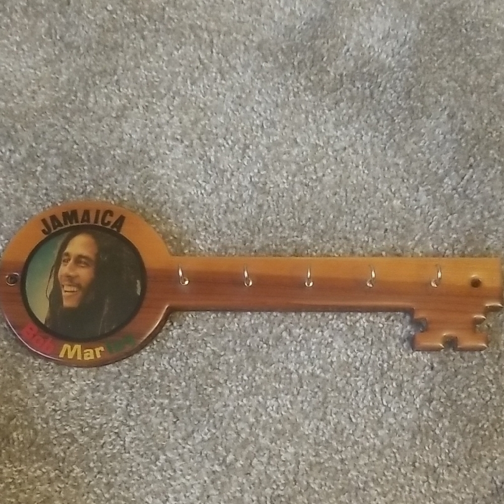 Bob Marley Wooden Key Holder with Hooks